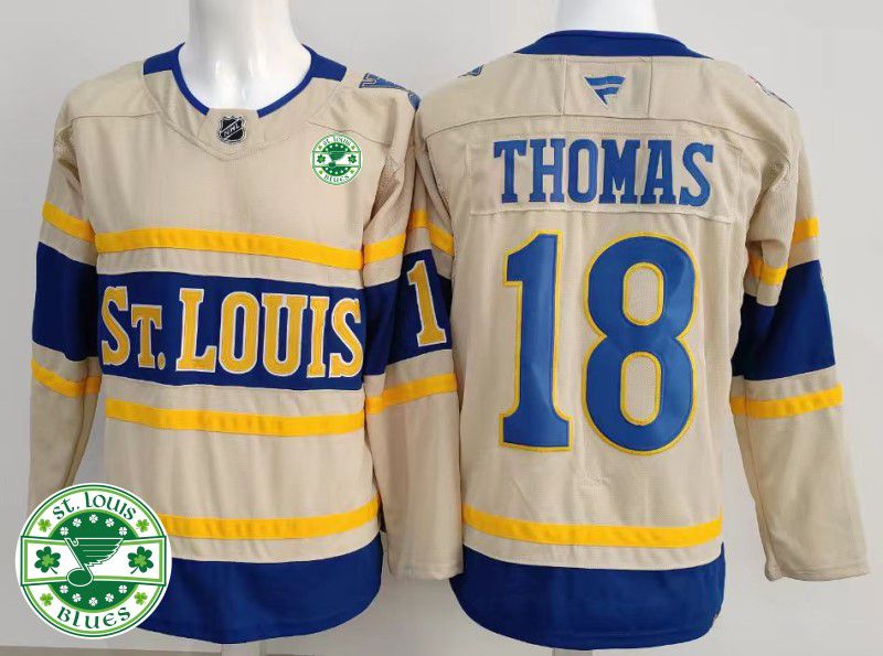 Men St.Louis Blues #18 Thomas Cream 2025 Fanatics Home Premium NHL Jersey style 3->st.louis blues->NHL Jersey